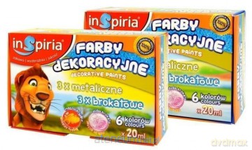 Farby dekoracyjne 6 kolorów 20 ml