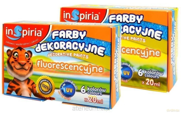 Farby dekoracyjne fluorescencyjne 6 kolorów 20 ml