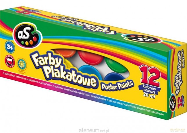 Farby plakatowe 12 kolorów 20 ml