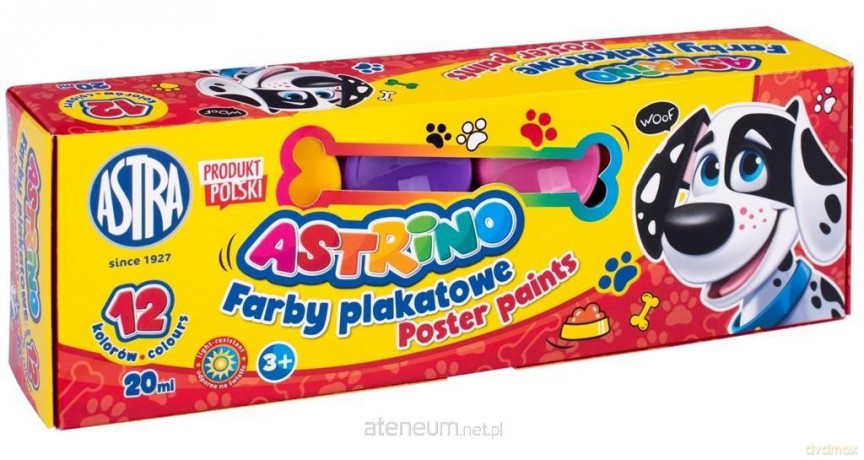 Farby plakatowe 12 kolorów Astrino