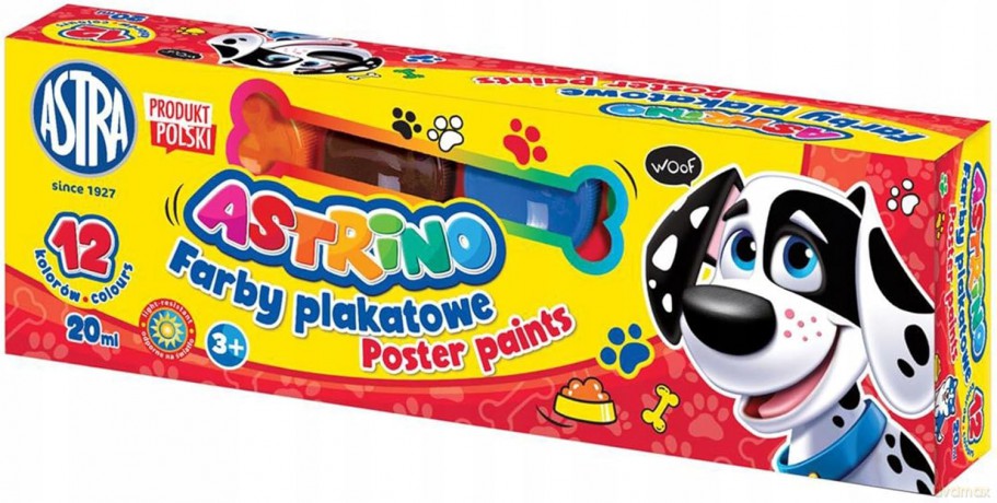 Farby plakatowe 12 kolorów Astrino