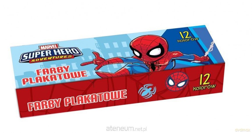 Farby plakatowe 12 kolorów Spider Man