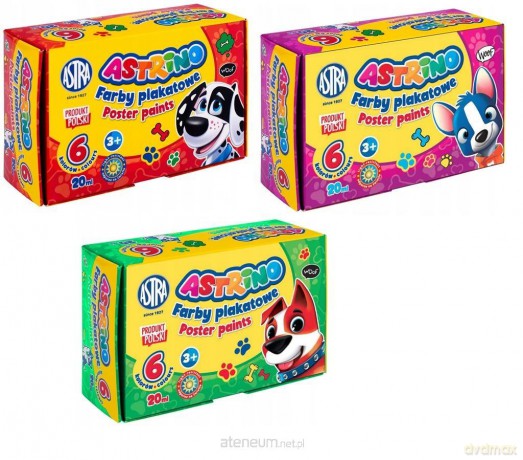 Farby plakatowe 6 kolorów Astrino 20 ml