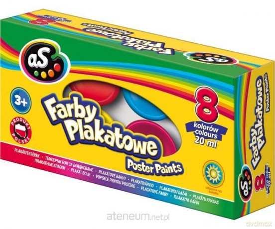Farby plakatowe 8 kolorów 20 ml