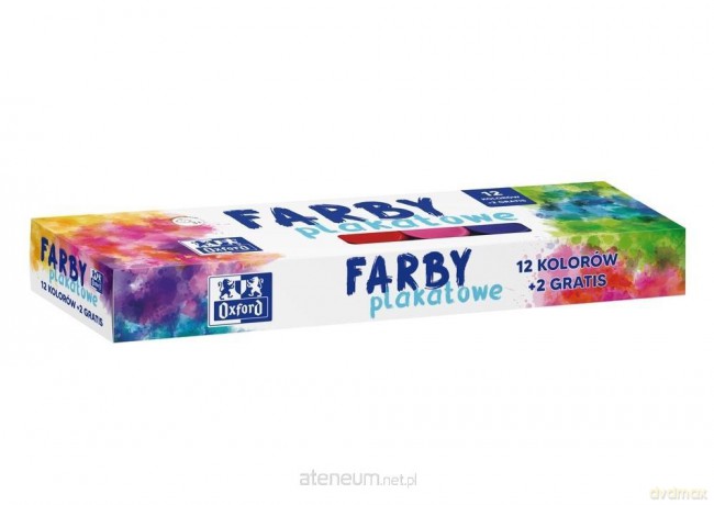 Farby plakatowe Oxford 12+2 kolory 20 ml