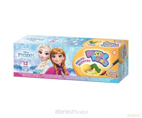 Farby plakatowe pastelowe 12 kolorów Frozen