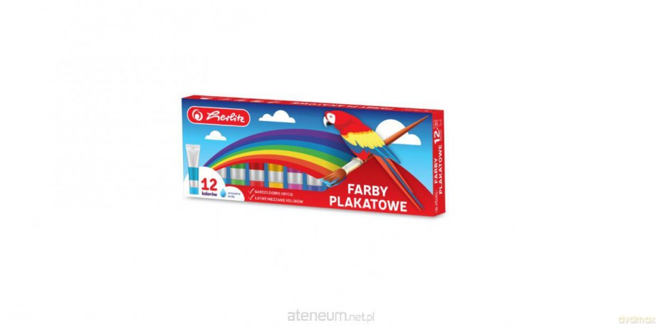 Farby plakatowe w tubach 12 kolorów x 30 ml