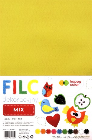 Filc dekoracyjny mix 10kol