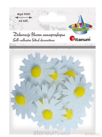 Filcowe dekoracje 3D kwiaty białe 10 szt