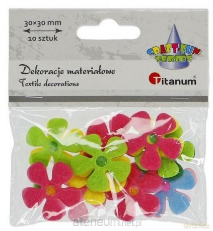 Filcowe kwiatki z pomponem w środku 30mm 10 szt