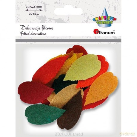 Filcowe liście 30x55mm mix 20 szt