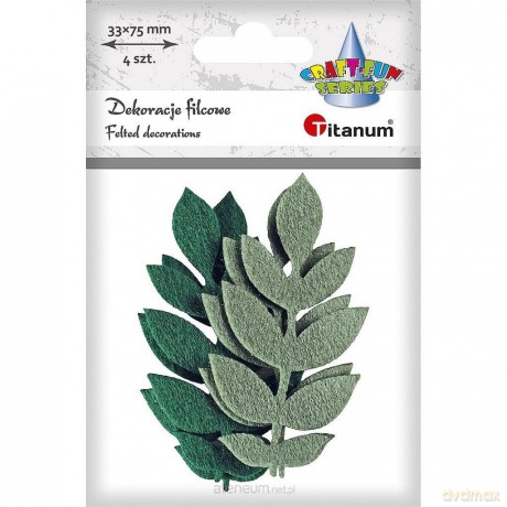 Filcowe liście na gałązce mix 4 szt