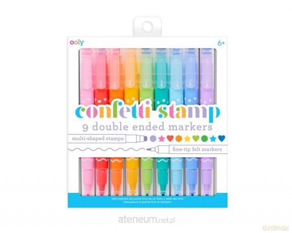 Flamastry dwustronne ze stempelkami Confetti Stamp