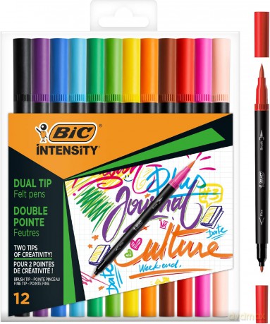 Flamastry Intensity Dual Tip dwustronne 12 kol