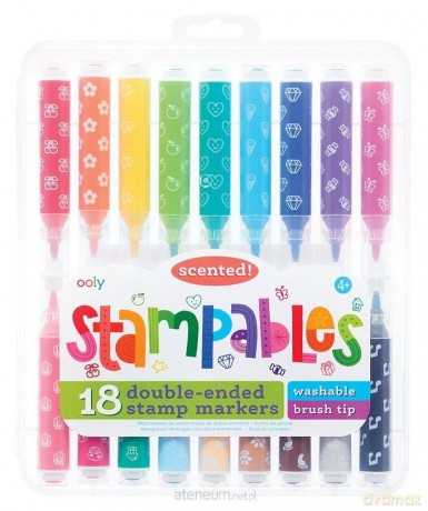 Flamastry pachnące ze stempelkami Stampables 18 kolorów
