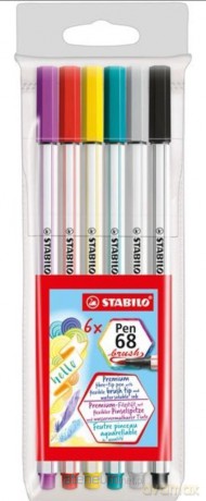 Flamastry Pen 68 brush 6 kolorów
