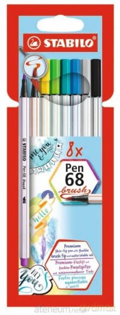 Flamastry Pen 68 brush 8 kolorów