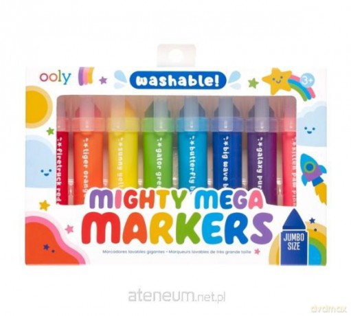 Flamastry zmywalne Mighty Mega 8 kolorów