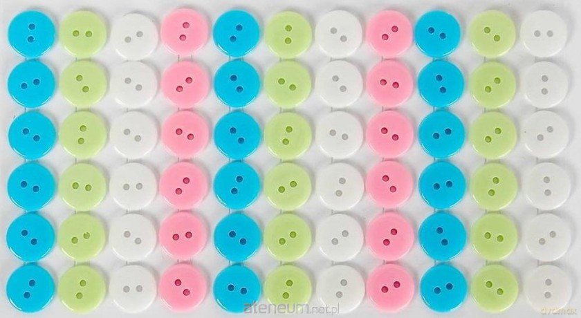 Guziki plastikowe samoprzylepne 02 pastelowe