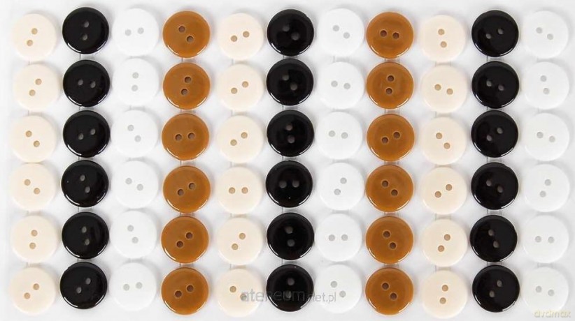 Guziki plastikowe samoprzylepne 03 mocca kawa