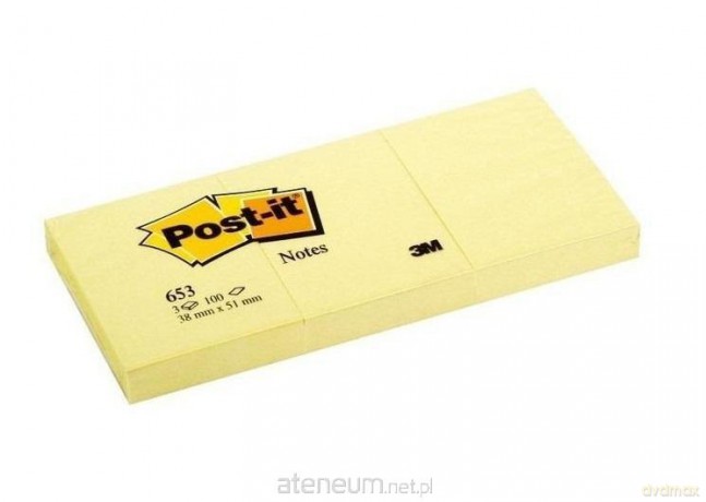 Karteczki samoprzylepne 38x51mm żółte 3 szt.