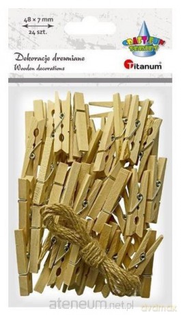 Klamerki drewniane naturalne 24 szt