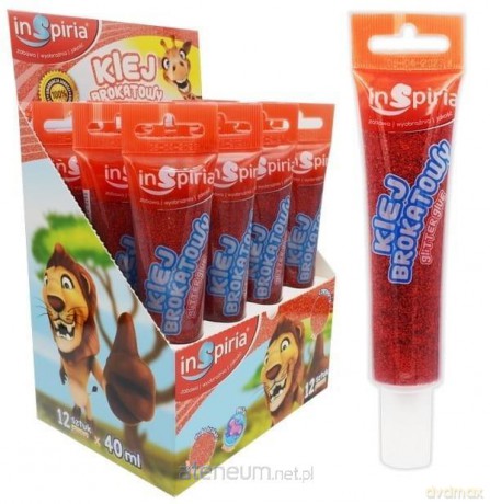 Klej brokatowy czerwony 40 ml (12 szt)