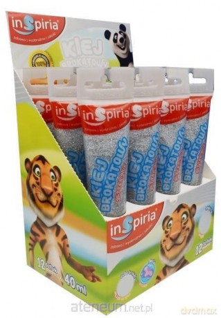 Klej brokatowy srebrny 40 ml (12 szt)