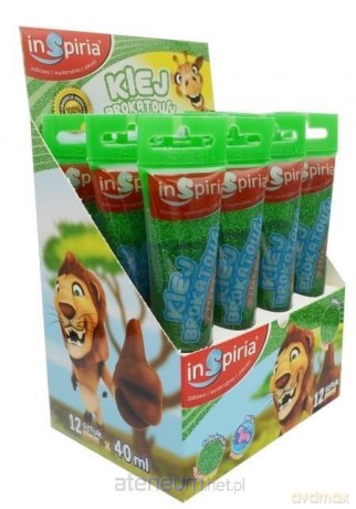 Klej brokatowy zielony 40 ml (12 szt)