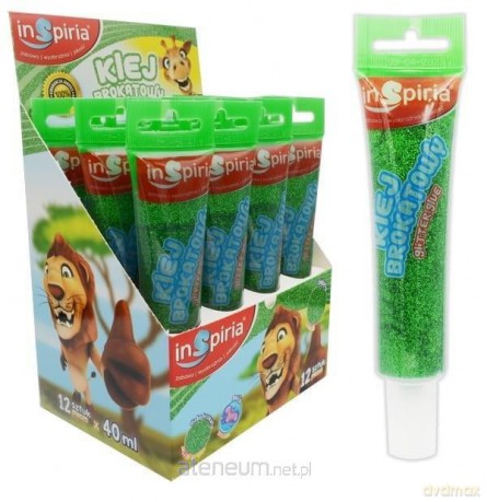 Klej brokatowy zielony 40 ml (12 szt)