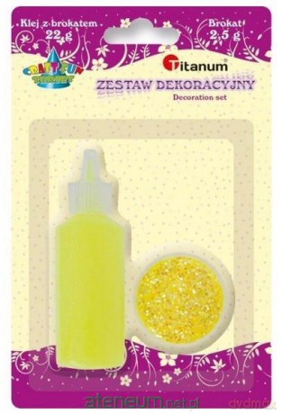 Klej z brokatem neonowy żółty w słoiczku