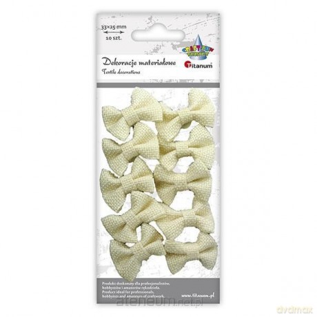 Kokardki jutowe samoprzylepne beżowe 33x25mm 10 szt