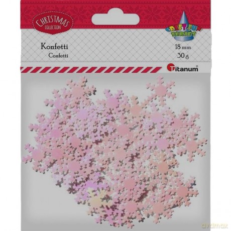 Konfetti Płatki śniegu bladoróżowe 30g