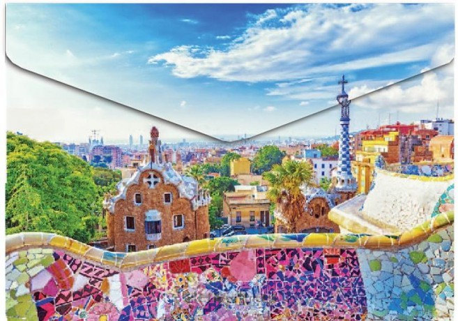 Koperta A4 na napę z nadrukiem Barcelona