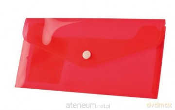 Koperta DL PP na zatrzask czerw. (12 szt.) BT612-C