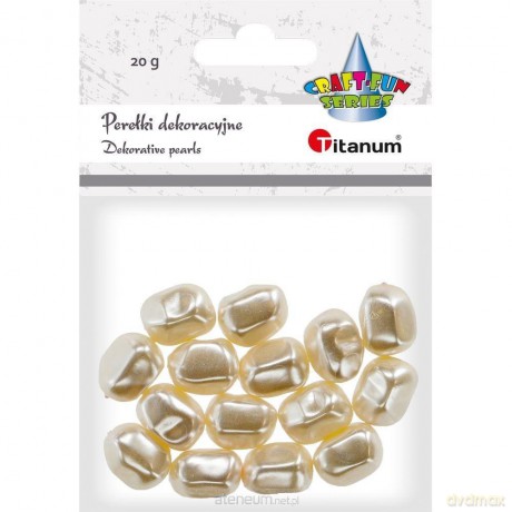 Koraliki plastikowe twist białe perłowe 20g