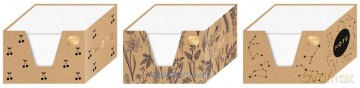 Kostka papierowa biała 9x9x5 cm w kubiku kraft