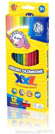 Kredki ołówkowe hexagonalne 12 kolorów