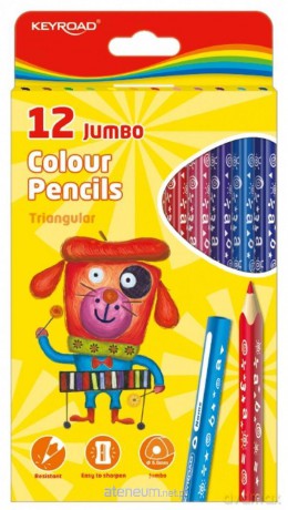 Kredki ołówkowe trójkątne Jumbo 12 szt