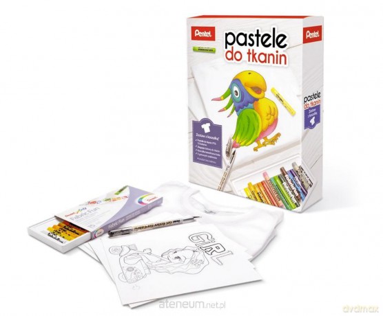Kredki Pastele do tkanin 15 kol. z koszulką