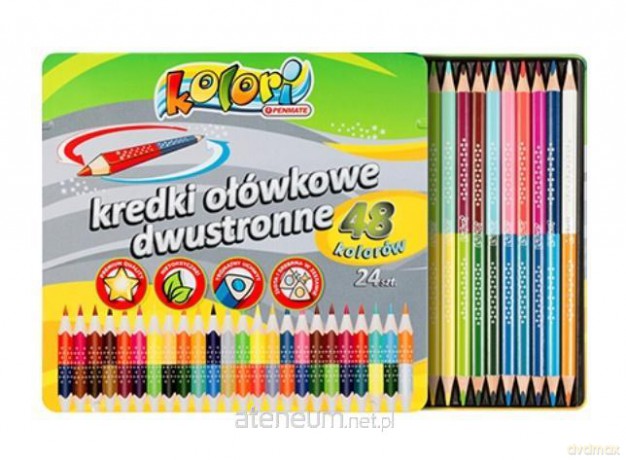 Kredki Premium Kolori dwustronne 48 kolor.