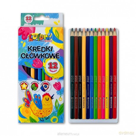 Kredki Premium Kolori trójkątne 12 kolorów