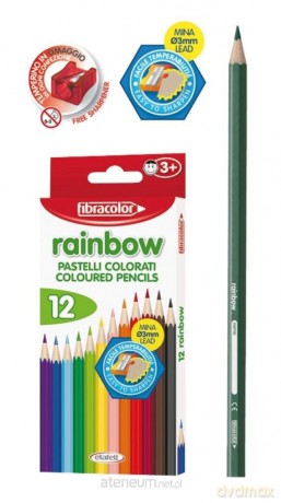Kredki Rainbow 12 kol+temperówka