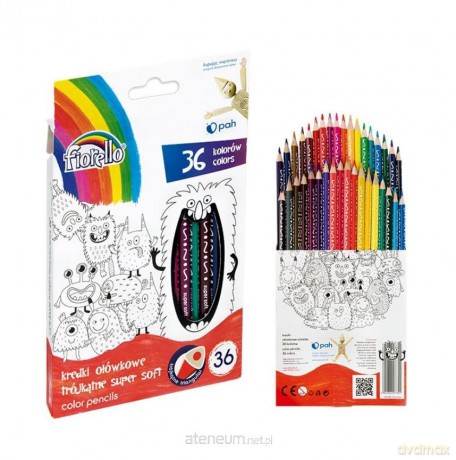 Kredki Super Soft 36 kolorów ostrz.trójk.