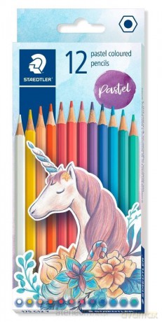 Kredki sześciokątne Pastel 12 kolorów
