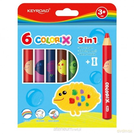 Kredki świecowe Colorix 3w1 6 szt