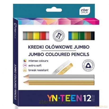 Kredki trójkątne Jumbo 12 kolorów Gold