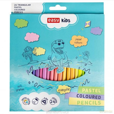 Kredki trójkątne pastelowe 24 kolory
