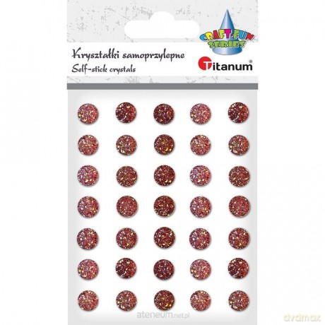 Kryształki samoprzylepne czerwono-złote mix 35 szt
