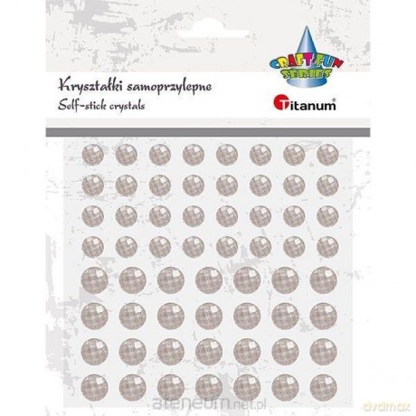 Kryształki samoprzylepne okrągłe bladoróżowe 60 szt